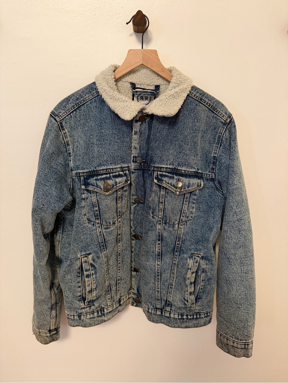 Refinery Republic Sherpa Collar Light Wash Denim Jacket
